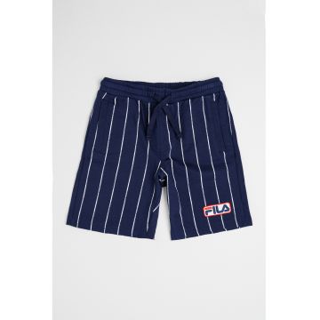 Pantaloni scurti cu cordon in talie si model in dungi