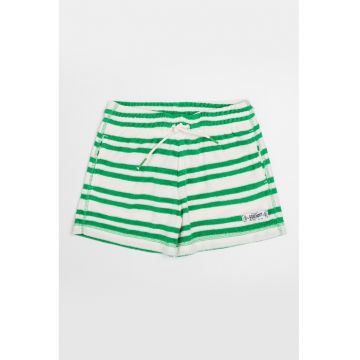 Pantaloni scurti cu dungi si snururi