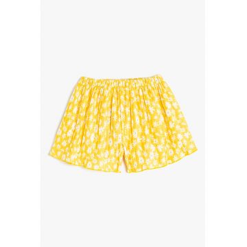 Pantaloni scurti cu imprimeu si talie elastica