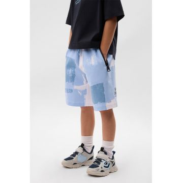 Pantaloni scurti cu model tie-dye si snururi de ajustare