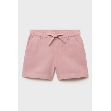 Pantaloni scurti cu model uni si buzunare laterale