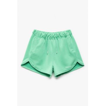 Pantaloni scurti cu model uni si snururi de ajustare