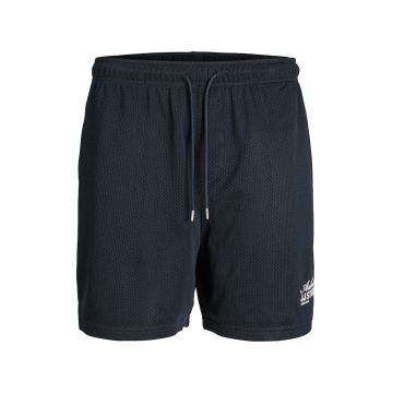 Pantaloni scurti cu snur de ajustare si aspect cu perforatii