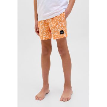 Pantaloni scurti cu snur de ajustare si imprimeu grafic