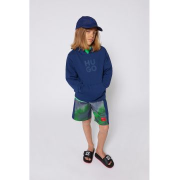 Pantaloni scurti cu snur si logo - Verde/Bleumarin