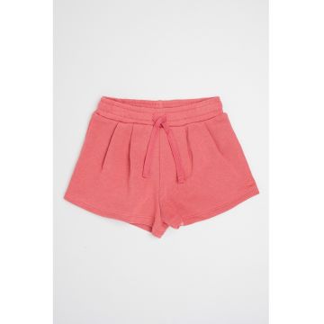 Pantaloni scurti cu talie ajustabila si pliuri frontale