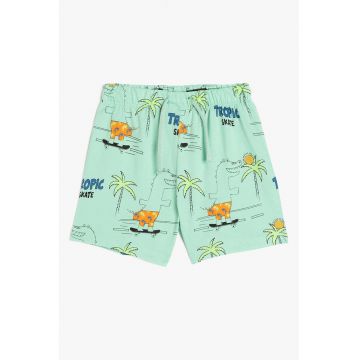 Pantaloni scurti de bumbac cu imprimeu