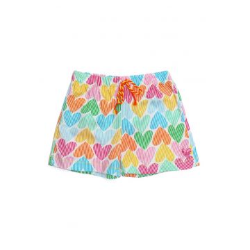 Pantaloni scurti de bumbac cu imprimeu cu inimi