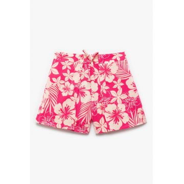 Pantaloni scurti de bumbac cu model floral