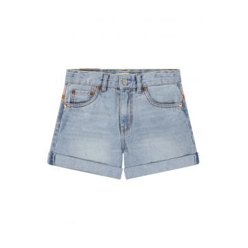 Pantaloni scurti de denim cu segment brodat