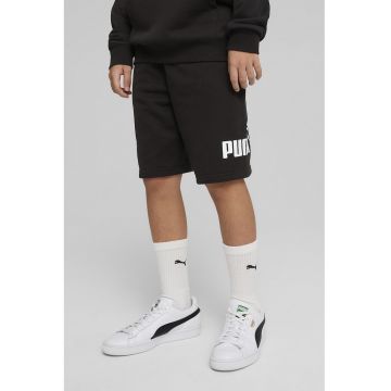 Pantaloni scurti de trening cu talie elastica Essentials - Alb/Negru