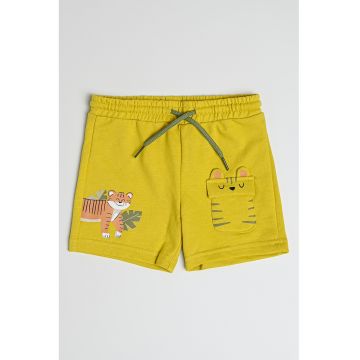 Pantaloni scurti din amestec de bumbac cu imprimeu