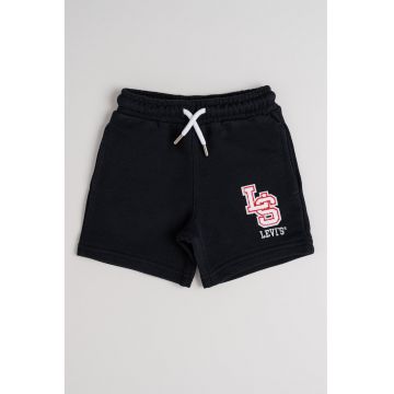 Pantaloni scurti din amestec de bumbac cu model text