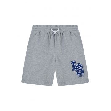 Pantaloni scurti din amestec de bumbac cu model text