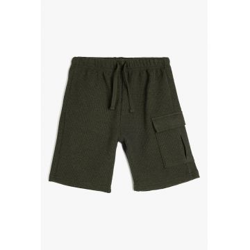 Pantaloni scurti din amestec de bumbac cu model texturat