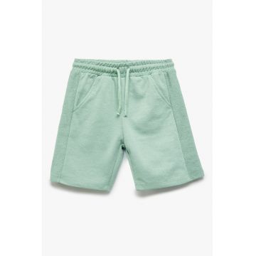 Pantaloni scurti din amestec de bumbac cu model uni