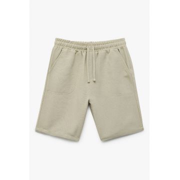 Pantaloni scurti din amestec de in cu buzunare laterale