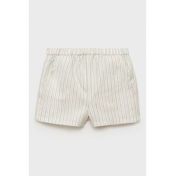 Pantaloni scurti din amestec de in cu model in dungi