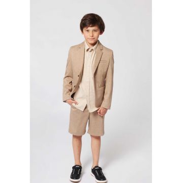 Pantaloni scurti din amestec de in cu model uni