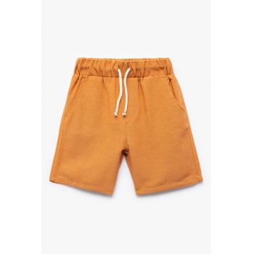 Pantaloni scurti din amestec de in cu talie ajustabila