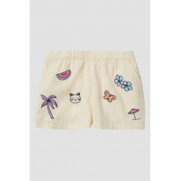 Pantaloni scurti din bumbac cu design tropical