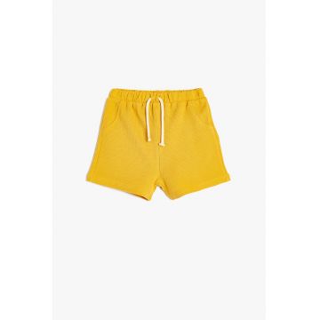 Pantaloni scurti din bumbac cu snururi de ajustare