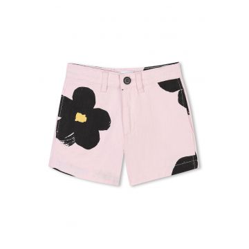 Pantaloni scurti din denim cu imprimeu floral