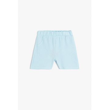 Pantaloni scurti texturati cu talie elastica