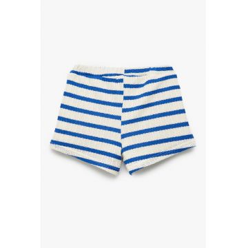 Pantaloni scurti tricotati cu model in dungi