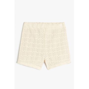Pantaloni scurti tricotati din amestec de bumbac