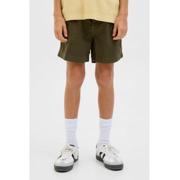 Bermude din amestec de in - Verde masliniu