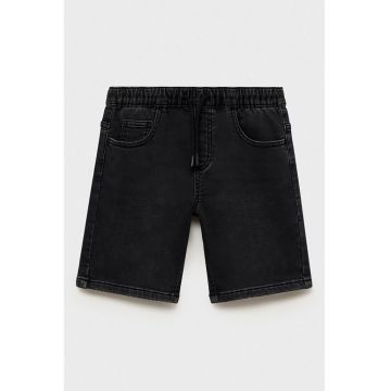 Bermude din denim cu snur de ajustare in talie