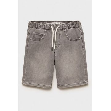 Bermude din denim cu snur de ajustare in talie
