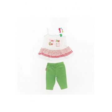 Compleu pantaloni scurti -  cu maiou colorat - 37215 - Verde -