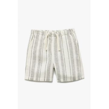 Fusta-pantalon cu snur si model in dungi