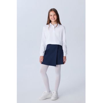 Fusta-pantalon din bumbac cu croiala petrecuta