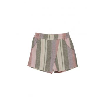 Fusta - pantalon scurt  - Cotton Candy - Roz cu dungi - pentru fetite