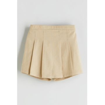Fusta-pantalon scurta cu aspect plisat
