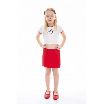 Fusta-pantalon texturata cu talie elastica