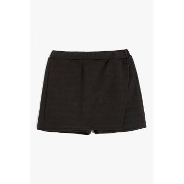 Fusta-pantalon texturata cu talie elastica