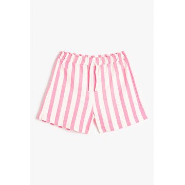 Pantaloni cu cordon in talie si dungi