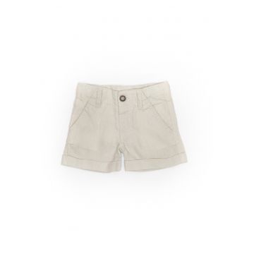 Pantaloni scurti bebelusi - din in - 21142-1 - Crem -