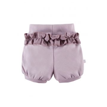 Pantaloni scurti bufanti cu volan in talie -  - Botanic - Mov - pentru fetite - 80 - Mov