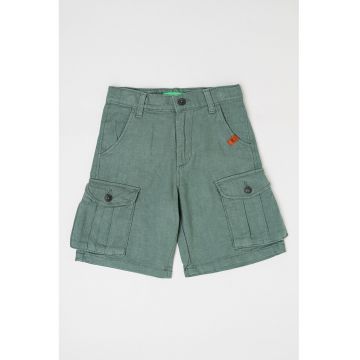 Pantaloni scurti cargo din amestec de in