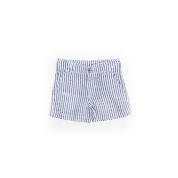 Pantaloni scurti cu dungi - bebelusi - 10142 - Alb -