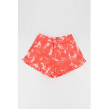 Pantaloni scurti cu imprimeu tie-dye si buzunare oblice