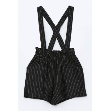 Pantaloni scurti cu model in dungi si barete