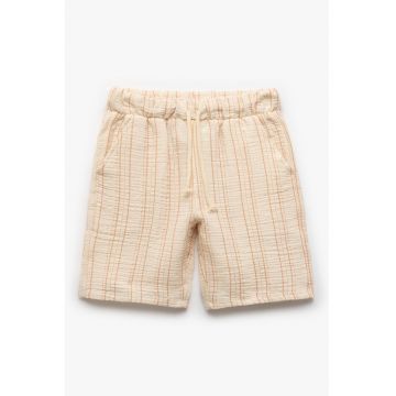 Pantaloni scurti cu model in dungi si snururi de ajustare