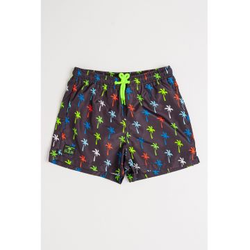Pantaloni scurti cu model si snur in talie
