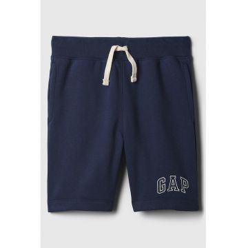Pantaloni scurti cu snur in talie - Bleumarin -